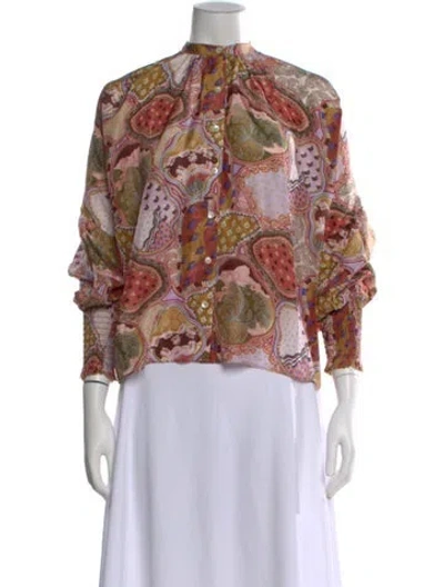 Pre-owned Chufy Silk Paisley Print Blouse