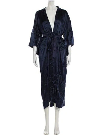 Pre-owned Chufy Silk Robe In Blue