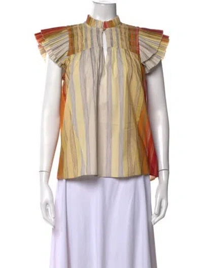 Pre-owned Chufy Striped Sleeveless Top In Neutrals