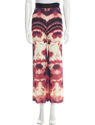 Pre-owned Chufy Tie-dye Print Wide Leg Pants In Orange