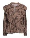 Chufy Woman Blouse Khaki Size L Cotton In Beige