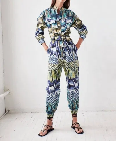 Chufy Patterned Belted Jumpsuit In Multi