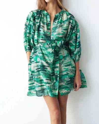 Chufy Ziggy Mini Dress In Sean Green In Multi