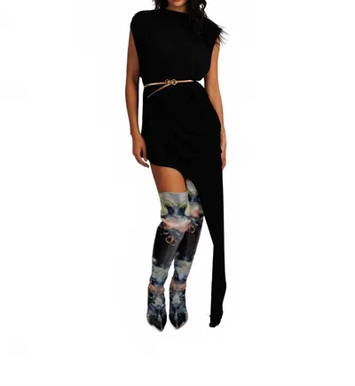 Chuks Collins Bri Asymmetrical Dress In Black