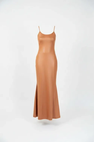 Chuks Collins Collin Armless Mermaid Dress In Brown