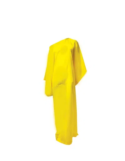 Chuks Collins Diaphanous Bat Wing Dress In Yellow
