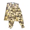 Chuks Collins Men's Brown / Neutrals Ajah Collection- Warrior Set Top & Tousers