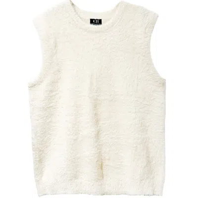 Chuks Collins Men's Neutrals Oke Sleeveless Cream Top In White