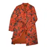 Chuks Collins Men's Yellow / Orange / Grey Orange And Grey - Oraise Print Long Coat -  Diffusion Coll In Yellow/orange/grey