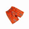 Chuks Collins Men's Yellow / Orange Tasou Orange Print Shorts -  Diffusion Collection - Tasou  - The In Yellow/orange