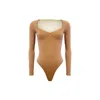 Chuks Collins Neutrals Lady Liberty Long Sleeve Leotard In Tan -  Diffusion Collection - Tasou - The