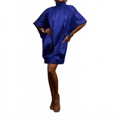 Chuks Collins Tola Cocoon Dress In Blue