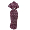 Chuks Collins Women's Ajah Collection: Peach Print Long Dress