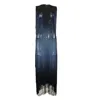 Chuks Collins Women's Black Ajah New Collection Drop2-hand-layered Fringe Mesh Dress