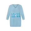 Chuks Collins Eva Knit Oversized Top In Blue In Blue