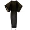 Chuks Collins Women's Diaphanous Bat Wing Black Dress