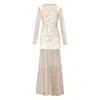 Chuks Collins Women's Linda Evangelista Mesh Gown - Neutrals