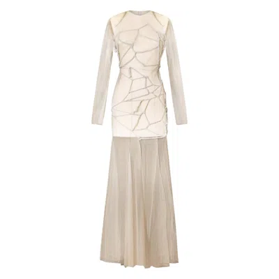 Chuks Collins Women's Linda Evangelista Mesh Gown - Neutrals
