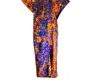 Chuks Collins Women's Yellow / Orange Ajah Resort Collection: An Orange Multi-color Long Dress With Slit In The Mi In Multi