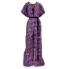 Chuks Collins Women's Purple Ajah New Collection Drop2-batik Batwing Wide-leg Jumpsuit In Purple