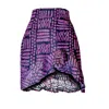Chuks Collins Women's Purple Ajah New Collection Drop2-batik Cascading Mini Skirt