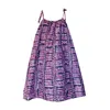 Chuks Collins Women's Purple Ajah New Collection Drop2-gathered Spaghetti Strap Batik Mini Dress In Multi