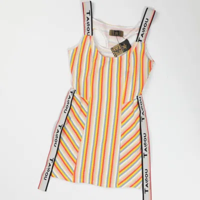 Chuks Collins Women's White Multi-colored Ade Act- Self Dress-  Diffusion Collection