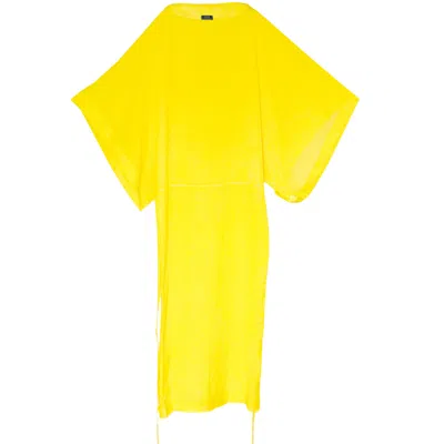 Chuks Collins Women's Yellow / Orange Diaphanous Bat Wing In Yellow Dress