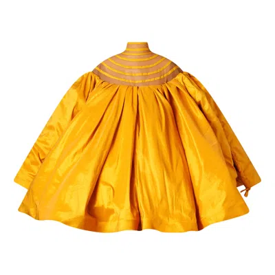 Chuks Collins Women's Yellow / Orange Ndidi Silk Taffeta Gown With Balloon Sleeves - Golden Yellow In Yellow/orange