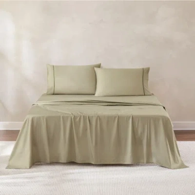 Chuks Collins X Lush Decor Linear Cotton Sheet Set In Green