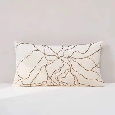 Chuks Collins X Lush Decor Roots Cotton Pillow Cover In White