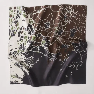 Chuks Collins X Lush Decor Threaded Roots Silk Scarf In Gray