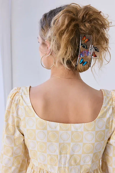 Chunks Butterfly Box Claw Clip In Assorted, Women's At Urban Outfitters