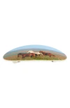 Chunks Horse Girl Oval Barrette In Gold