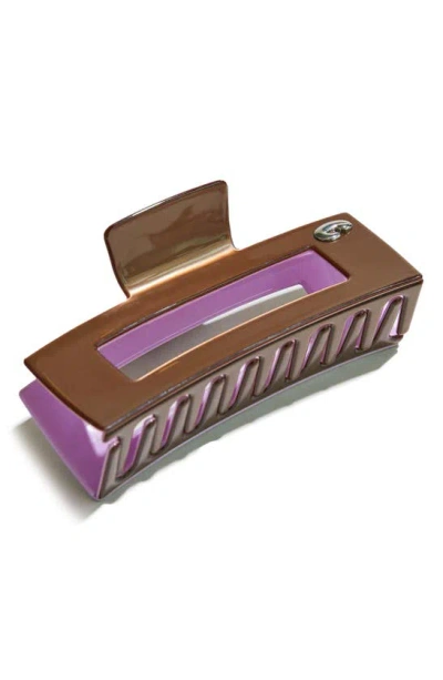 Chunks Jumbo Box Claw Clip In Brown/lilac