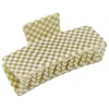Chunks Medium Box Hair Claw Clip In Olive Check
