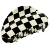 Chunks Medium Checker Hair Claw Clip In Black + White Black + White In Black + White