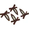 Chunks Set Of 4 Bow Snap Clip Barrettes In Brown