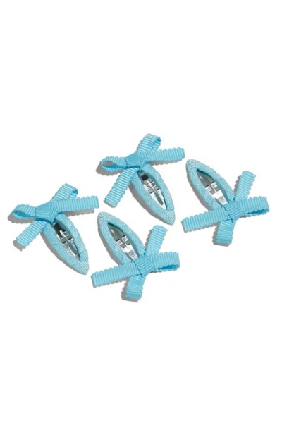 Chunks Set Of 4 Mini Bow Barrettes In Baby Blue