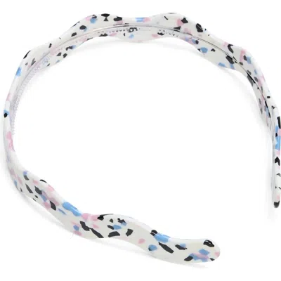 Chunks Wavy Headband In White Multicolor