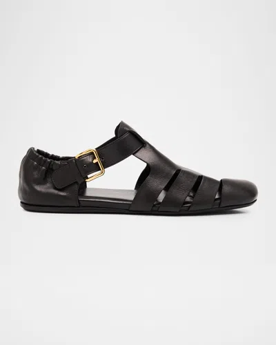 Church & Apos;s Opal Met Leather Fisherman Sandals In Black