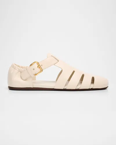 Church & Apos;s Opal Met Leather Fisherman Sandals In White