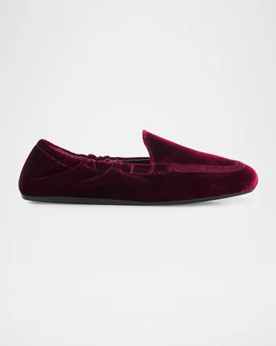 Church & Apos;s Rika Velvet Loafers In Red