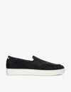 Church Mens Navy Longton Brand-print Suede Boat Shoes In Navy