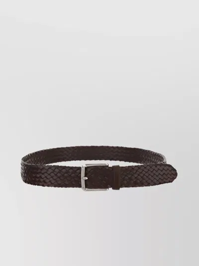 Church's Adjustable Leather Braided Woven Belt In Black