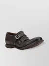 CHURCH'S ALMOND TOE CALFSKIN LOAFERS WITH GOLD BUCKLE