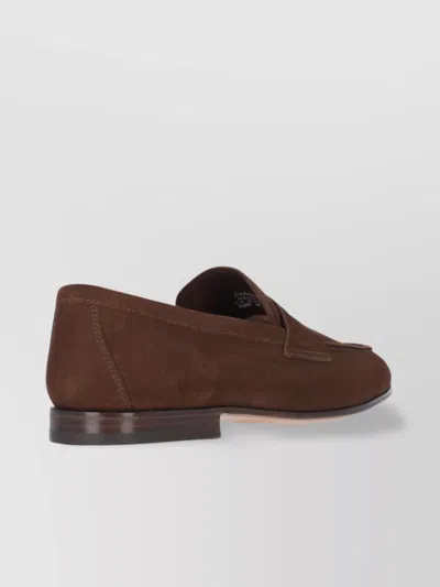 Church's Almond Toe Penny Strap Suede Finish Loafers