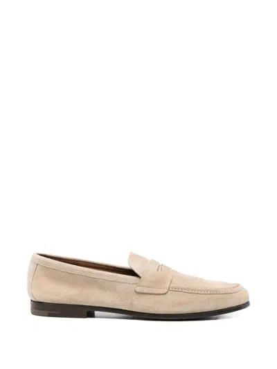 Church's Beige Suede Loafers In Animal Print