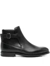 Church's Round Toe Leather Ankle Boots With Buckle Detail In Multi