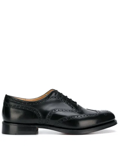 Church's Black Glossy Leather Brogues Oxford Lace-up Shoes